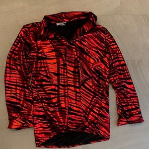 Red and black tiger striped Men’s disco shirt